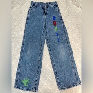 Lee Blue Cropped Jeans with Colorful Accents